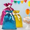 Wrapables Aluminum Foil Hologram Drawstring Gift Bags for Party Favors, Goodie Bag, Treats, Gift Wrap, Parties (Set of 10), Solid Color - 3 of 4