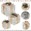 Set of 3 Christmas Lighted Gift Boxes, Pre-Lit Gift Present Boxes with Ribbons and Bows - 3 of 4