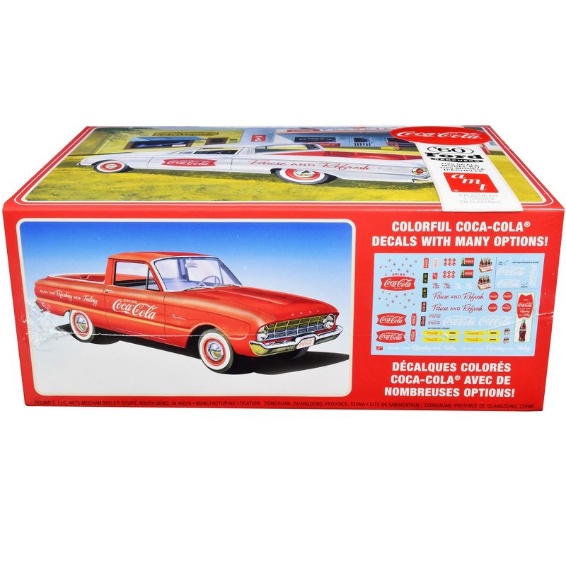 Skill 3 Model Kit 1960 Ford Ranchero with Vintage Ice Chest and Two Bottle Crates "Coca-Cola" 1/25 Scale Model by AMT, 3 of 5