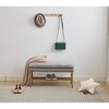 Vynxaria 300 LB Gray Linen Bench with Shelf - Stylish Ottomans and Benches for Bedroom and Entryway - 3 of 4