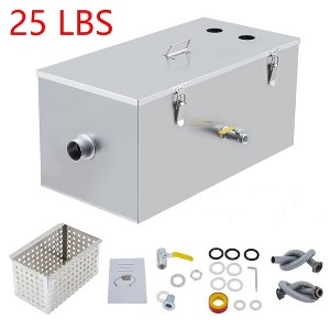 25 LBS Commercial Grease Interceptor Trap 13 Gpm Oil-Water Separator With Filter - 1 of 4