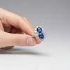 Guili Sterling Silver Rhodium-Plated Sapphire Oval, Clear Pear & Round CZ Cocktail Ring in Sizes 5, 6, 7, 8, 9, Elegant & Dazzling Statement Jewelry - 3 of 3
