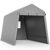 7x12 Ft Outdoor Portable Storage Shelter Shed,Carport Storage Shed with Roll-Up Zipper Doo for Motorcycle Waterproof and Uv Resistant Anti-Snow,Gray - 2 of 4