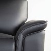 HOMES: Inside + Out Bisous 85.8" Sofa Leatherette with Manual Side Lever Recliner and Flared Padded Arms Black - 3 of 4
