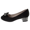 Badgley Mischka Girls' Low Heeled Dress Pumps. (Little Kids/Big Kids)Black Satin, Size: 8 - image 3 of 4