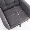 Gulches Gray High Back Accent Rocking Chair with Footrest - Rubber Wood Legs, Thick Cushions and Side Storage Pocket - 4 of 4