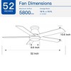 BestParts 52" Brushed Nickel Low Profile Ceiling Fan with Silver Blades & LED Light Kit - 3 of 4
