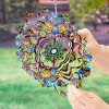 Evergreen 12" 3D Optical Illusion Hanging Metal Spinner, Mandala Flower- Fade and Weather Resistant Outdoor Decor - 4 of 4