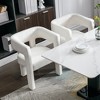 Contemporary Designed Upholstered Accent Chair with Curved Backrest, Wood Dining Chair-ModernLuxe - 2 of 4
