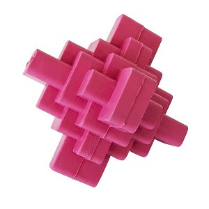 American Pet Supplies Geometric Natural Rubber Dog Chew Toy – Durable & Textured for Engaging Playtime – Pink - 1 of 4
