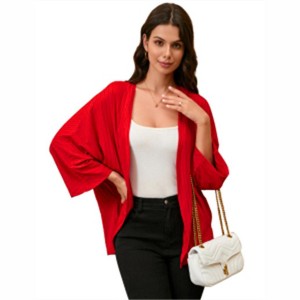 Clearlove Lightweight Cardigans for Women Batwing Long Sleeve Drape Open Front Casual Loose Cardigan Sweaters - 1 of 4