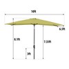 Wellfor 10'x6.5' Hexagon Outdoor Patio Market Umbrella Lime Green - 3 of 4