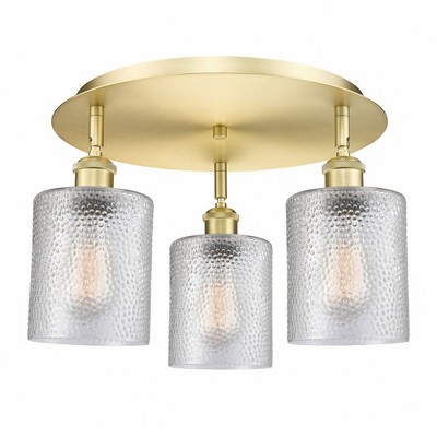 Cobbleskill - 3 Light Flush Mount In Art Deco Style-9.63 Inches Tall and 17.75 Inches Wide