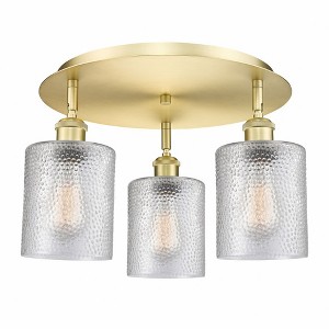 Cobbleskill - 3 Light Flush Mount In Art Deco Style-9.63 Inches Tall and 17.75 Inches Wide - 1 of 1