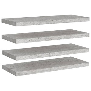 vidaXL Floating Wall Shelves 4 pcs Concrete Gray 31.5"x9.3"x1.5" MDF - 1 of 1