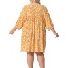 Agnes Orinda Women's Plus Size V Neck Drawstring 3/4 Sleeve Summer Flowy A Line Midi Babydoll Dresses - 4 of 4