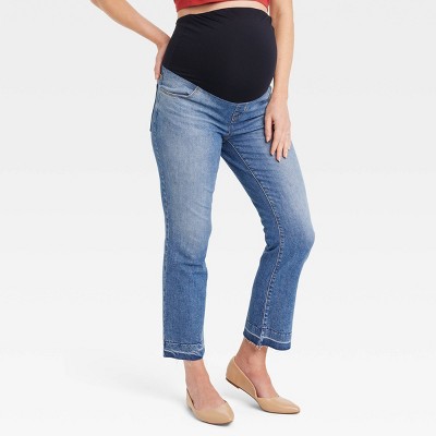 Image of Over Belly Ankle Bootcut Maternity Pants - Isabel Maternity by Ingrid & Isabel™ Blue 12