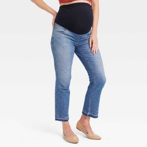Dark Wash High-Rise Under Belly Skinny Maternity Jeans - Isabel