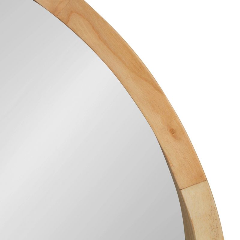 22&#34; x 22&#34; Hutton Round Wood Wall Mirror Natural - Kate and Laurel, 4 of 13