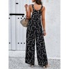 One Piece Jumpsuits with Pockets Women Sleeveless Button Up Dressy Romper Casual Loose Print Outfits - 2 of 4