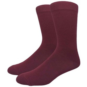 Solid Color Crew Cotton Dress Socks  from the Sock Panda (Men's Sizes, Adult Large) - 1 of 2