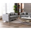 TiramisuBest 45" Dark Gray Loveseat with Solid Wood Frame, Espresso Arms, Full Foam Cushion for Living Room and Bedroom - 2 of 4