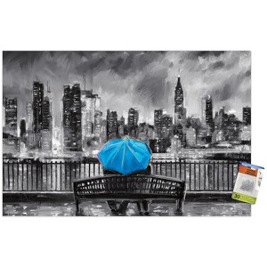 Trends International PD Moreno - Fine Art - Blue Umbrella Unframed Wall Poster Prints - 1 of 4