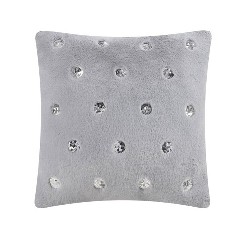 Silver hotsell fur pillow