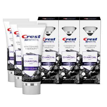 Crest 3D White Whitening Therapy Charcoal Deep Clean Fluoride Toothpaste - Invigorating Mint