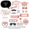 Big Dot of Happiness Rose Gold - 2025 Graduation Party Photo Booth Props Kit - 20 Count - 3 of 4