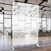 DSVIMOY Outdoor & Indoor Privacy Screen, Freestanding Decorative Privacy Screen for Deck Balcony Patio, White, 48"*76"*16" - 2 of 4