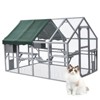 Whizmax Large Outdoor Cat House, Animal Enclosure with 2 Lockable Cat Doors and a Walk In Door, Large Catio with Half Waterproof Cover & Resting Boxes - 2 of 4