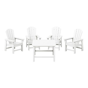 WestinTrends Malibu Kids 5-Piece HDPE Outdoor Square Patio Dining Table and Chairs Set - 1 of 4