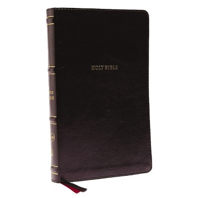 Nkjv, Thinline Bible, Leathersoft, Black, Thumb Indexed, Red Letter Edition, Comfort Print - by  Thomas Nelson (Leather Bound)