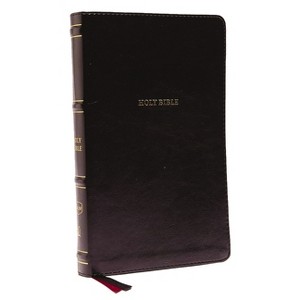 Nkjv, Thinline Bible, Leathersoft, Black, Thumb Indexed, Red Letter Edition, Comfort Print - by  Thomas Nelson (Leather Bound) - 1 of 1