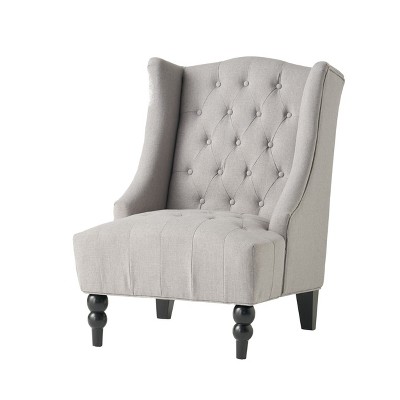 NicBex Linen Accent Chair Modern Upholstered Button Tufted Armchair Wingback Single Sofa Chair with Rotating Legs for Bedroom,Living Room