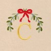 Linum Home Textiles Christmas MISTLETOE MONOGRAM - Embroidered Luxury 100% Turkish Cotton Hand Towels (Set of 2) - 3 of 3