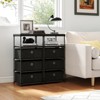Tangkula 3-Drawer Dresser w/ Shelf w/ Fabric Bins Industrial Storage Tower Unit - 3 of 4