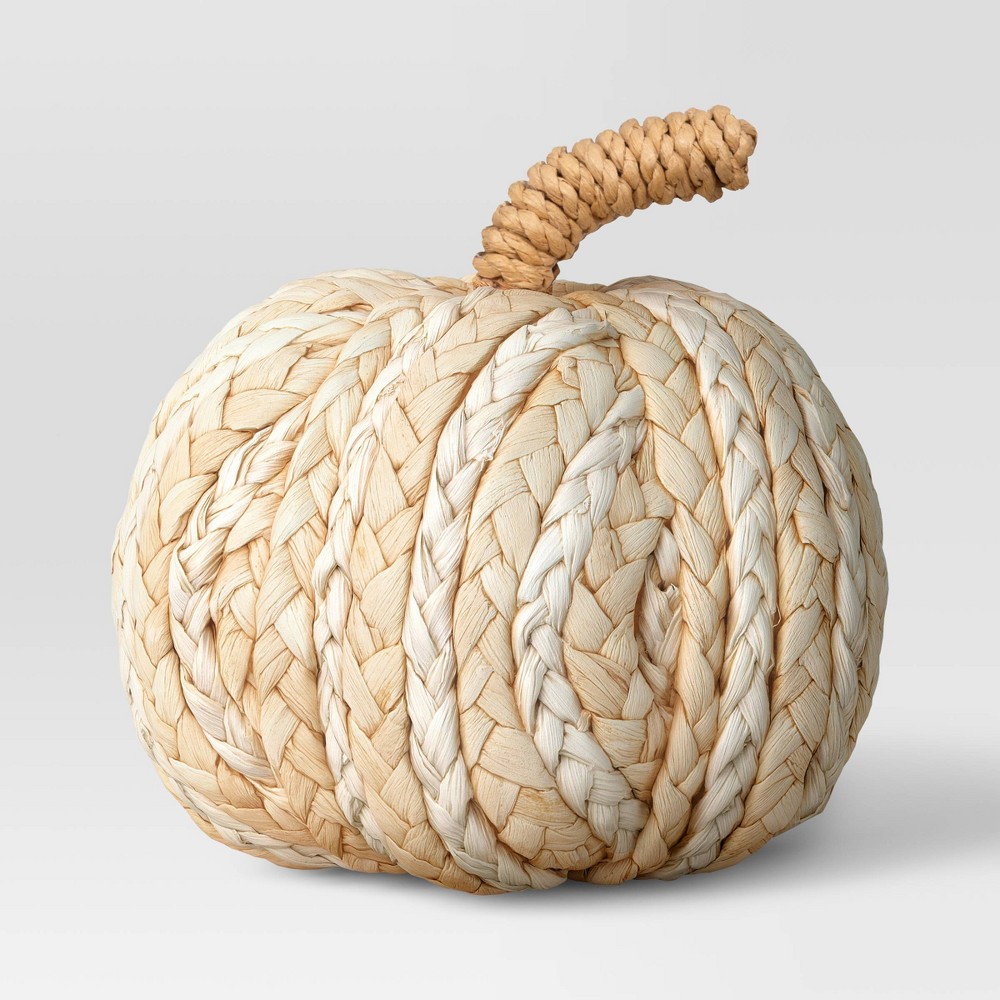 Medium Woven Pumpkin Light Pumpkin Figurines - Threshold™