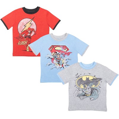 DC Comics Justice League Head Circle Flash Batman Aquaman Little Boys T-Shirt T 