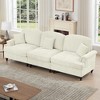 Racxily Large 3 Seat Sofa Couch with Flared Arms and Removable Ruffles Pleats Skirts and Spindle Legs, Comfy Chenille Three-Seat Sofa for Living Room - 3 of 4
