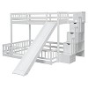 NicBex Twin over Full Bunk Bed Wooden Bed Frame with Slide, Storage Stairs and Full Length Guardrail, No Box Spring Required - 3 of 4