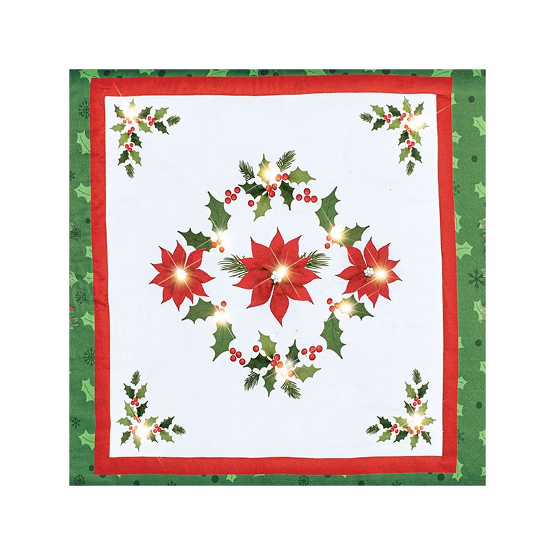 Collections Etc Lighted Poinsettia Comforter, 3 of 4