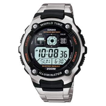 Casio Men's 10 Year Battery Stainless Steel Digital Watch - Silver (AE2000WD-1AV)