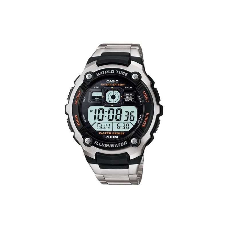 Casio Men's 10 Year Battery Stainless Steel Digital Watch - Silver (AE2000WD-1AV), 1 of 5