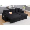 TIRAMISUBEST L-Shape Convertible Sectional Sofa Bed with Pull Out and Chaise Storage, 82" Reversible 3-Seat Couch for Living Room & Small Spaces - 2 of 4
