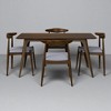 5-Piece Dining Table Set with Rubberwood Frame and Faux Wood Top, Mid-Century Modern Table and 4 Upholstered Chairs for Kitchen or Dining Room - 4 of 4