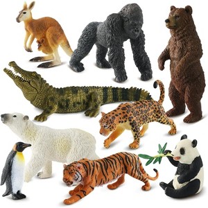 6-Piece Safari Animal Figurines Set, Realistic Plastic Wildlife Toys for Kids Ages 3-5 - 1 of 4