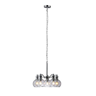 Chloe Lighting WACIAN Transitional 5 Light Chrome Hanging Chandelier 18" Wide
