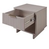 Sapphtopaz Modern Nightstand with Open Shelf & Vertical Textured Drawer Bedside Table with Mop Base Side Legs End Table for Bedroom,Living Room - 4 of 4